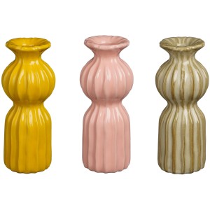 Mica Decorations Vasen Felipe, farblich sortiert in Gelb, Beige und Grün.