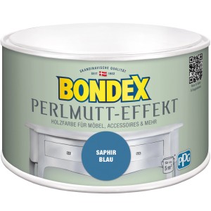 Dose Bondex Perlmutt-Effekt Farbe, Blau seidenmatt, für Möbel und Wände.