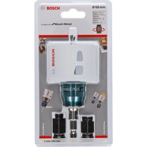 Bosch Starter-Set Progressor für Lochsägen Ø 68mm, mit Adapter und Zentrierbohrer.