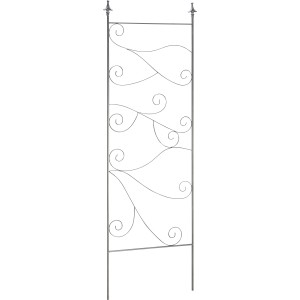Dunkelgraues Rankgitter Blume aus Eisen, 180 cm hoch, für Gartendekoration.