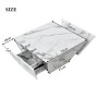 okwish Couchtisch Modern Marmorfurnier Wohnzimmer 70x70x37cm Weiß_5