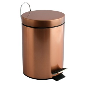 MSV Kosmetikeimer Hans Stahl 3 l Kupfer: Treteimer aus Stahl in Kupferoptik mit Inneneimer.