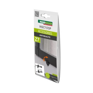 Windhager Insect-Stop Vorreiber Set, 4 Stück, anthrazit, für Insektenschutz-Montage.