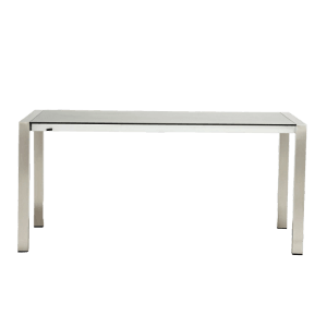 Ausziehtisch Auris Extension Beige aus dem Acamp Garten-Set Skye mit Keramikplatte und Edelstahlgestell.