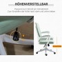 Vinsetto Bürostuhl, mintgrün, höhenverstellbar 44-52 cm, mit Einstellhebel und Rollen. Ergonomisch.