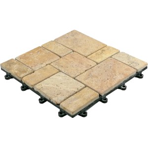 Florco Naturstein-Klickfliese Stone Travertine, Roma 30x30x2,8 cm, 4 Stk/VPE