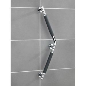 Wenko Wandhaltegriff Secura, 135° Winkel, 37x37 cm, schwarz, für mehr Sicherheit im Bad.