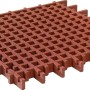 Rote Rasengitter Fallschutzplatte, 100x100x4,5 cm, für Terrassen & Gehwege. Fallhöhe bis 1,50m, rollstuhlbefahrbar.