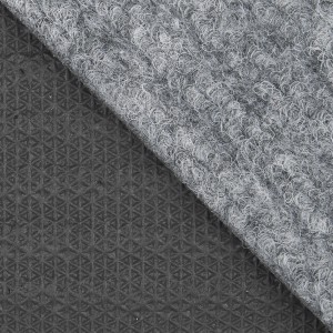 Grauer Teppichboden Piazza als Meterware mit Gelrücken und einer Breite von 200 cm.