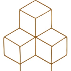 Goldfarbener Pflanzstab Form 4 aus Metall, 20x1x35cm, Zubehör für Pflanztöpfe.