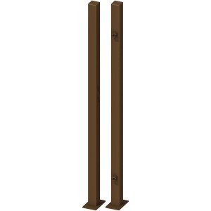 Braunes Torpfostenset zum Aufschrauben, feuerverzinkt, für Einzeltore bis 180 cm Höhe.