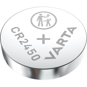 Varta CR2450 Knopfzelle, 2er-Pack. Batterie für elektronische Geräte wie Autoschlüssel und Fernbedienungen.