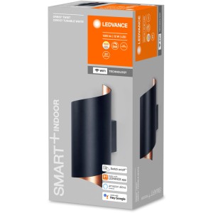 Ledvance Smart+ WiFi Wandleuchte Orbis Wall Twist, dimmbar, schwarz/kupfer, 23x12cm.