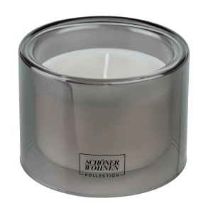 Schöner Wohnen Duftkerze M Cedar im grauen Glas, Durchmesser 9,5 cm.