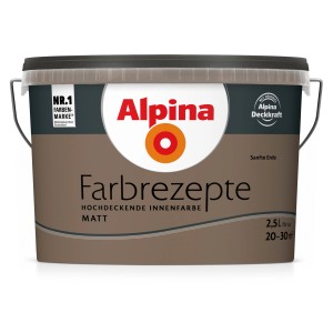 Alpina Farbrezepte Sanfte Erde, matte Innenfarbe im 2,5 Liter Eimer.
