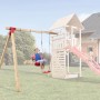 Tabaluga Anbauschaukel mit 2 Schaukeln am Spielturm im Garten.