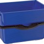 Blauer LUX Farbeimer Classic, 15 l, mit schwarzem Griff und Ausguss für Farben und Anstriche.