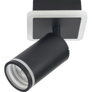 Schwarzer, matter 1er-Spot San Cataldo aus Metall mit LED Lightbar für die Deckenmontage.