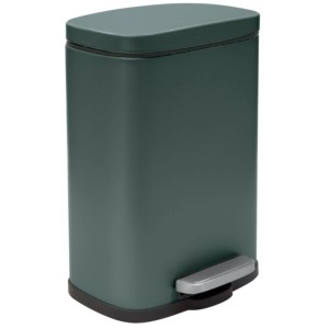 Spirella Akira Kosmetikeimer, 5 l, dunkelgrün, matt, mit Fußpedal und Softclose.