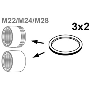 Kirchhoff Mischdüsen Dichtungsset für M22IG, M24AG, M28AG, 6-teilig.