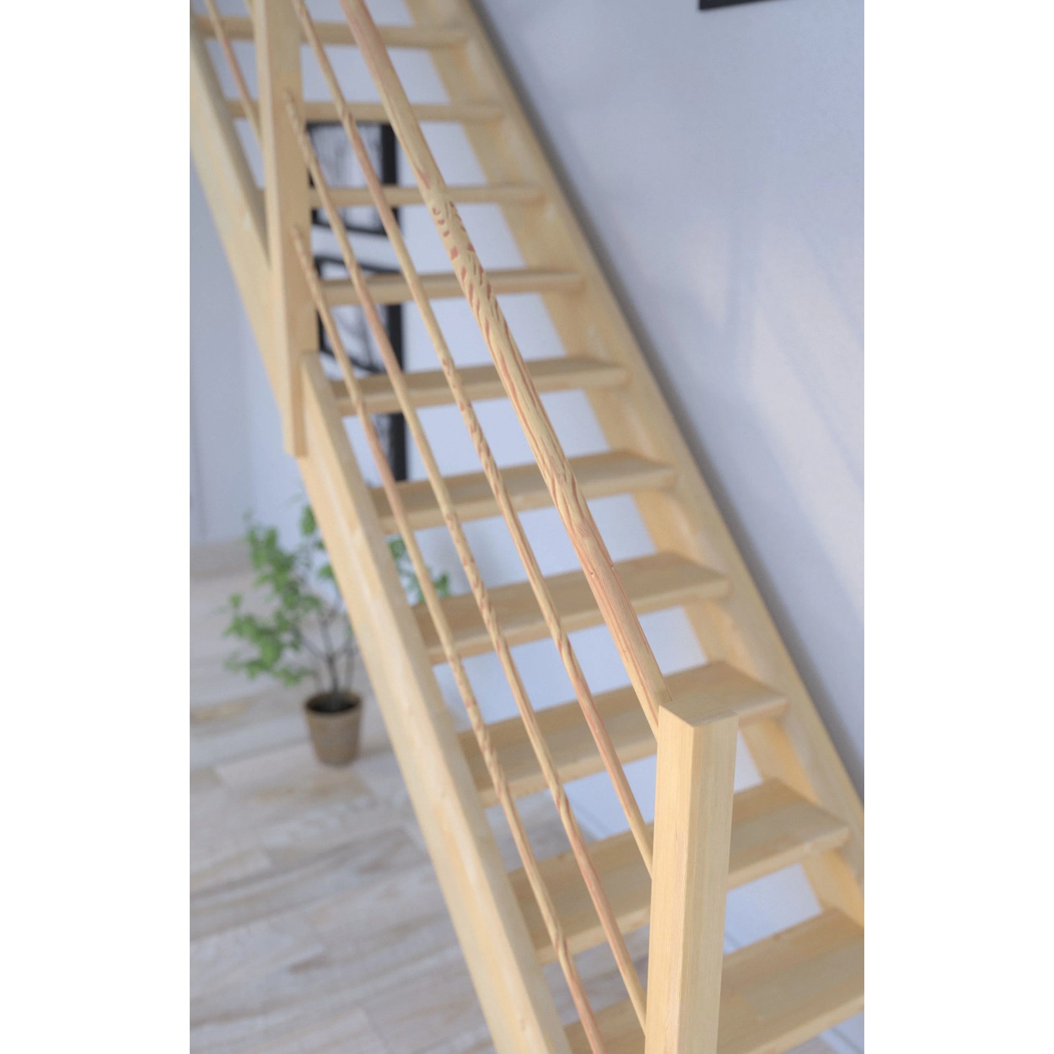 StarWood Treppe Korfu Fichte Gerade Holz-Design-Geländer Links_4