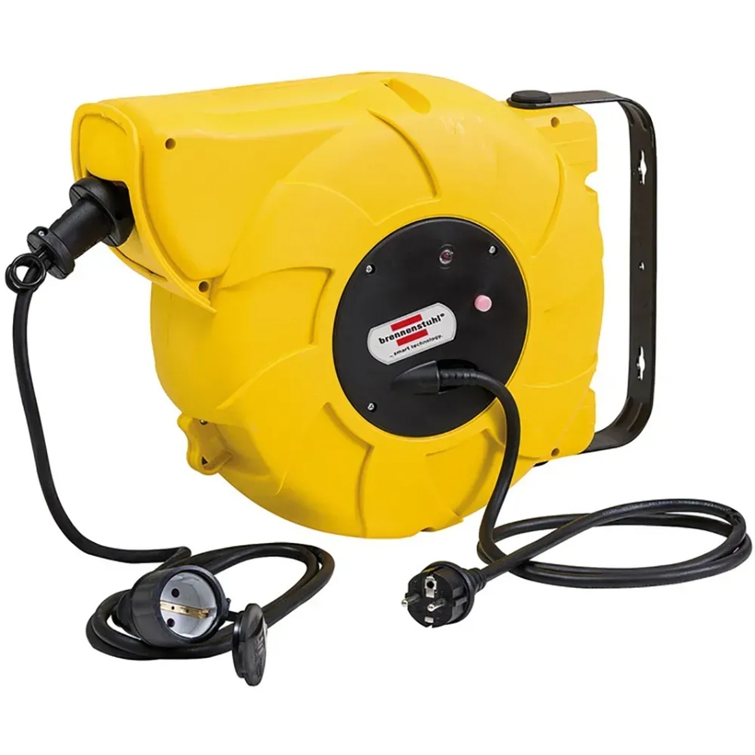 Bobina Automatica Per Cavo Elettrico Brennenstuhl - 10m + 1.5m, Gialla, Con Staffa Di Fissaggio A Parete/Soffitto