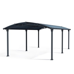 Canopia Carport Arcadia 6400 in Anthrazit, 360x650 cm. Stabiler Unterstand für Auto, Motorrad oder Fahrräder.
