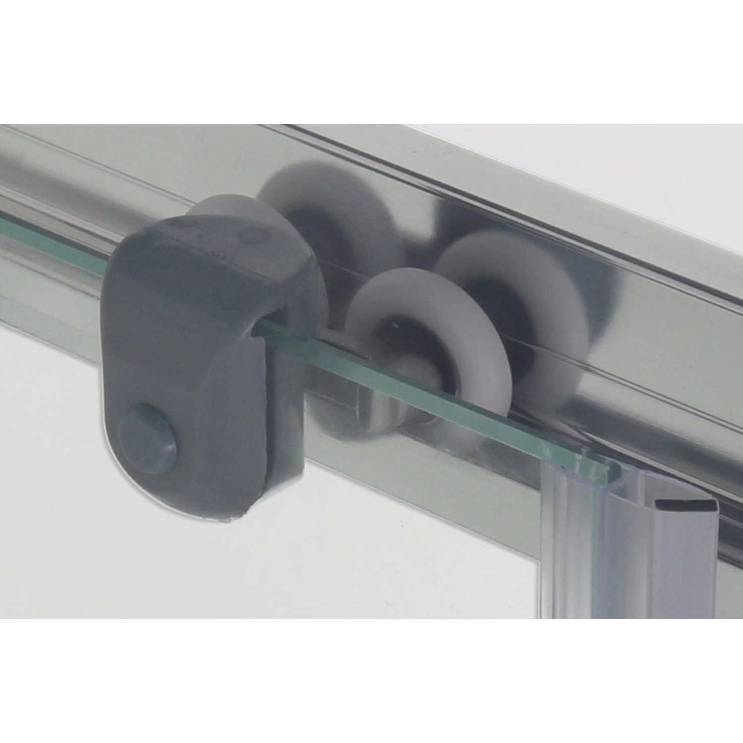 Doppelrolle für Duschkabinen (4er-Set) für 4-5 mm Glasstärke, Detailansicht.