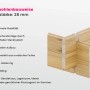Detailaufnahme der Blockbohlenbauweise (28 mm) des Alpholz Gartenhauses Maria-28 aus Fichtenholz.