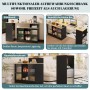 okwish Bartisch mit Drehbar Stauraum Beweglich Küche 135x39x105cm Schwarz_7