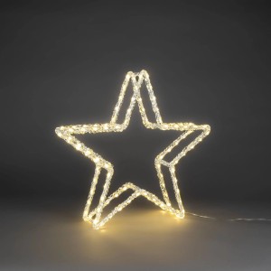 Konstsmide Weihnachts-Doppelstern aus Acryl mit 102 warmweißen LEDs. Ideal für stimmungsvolle Außendekoration.