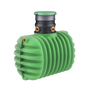 Garantia Erdtank Cristall Proline 1600 L Gartenpaket mit Domschacht und Deckel, grün.