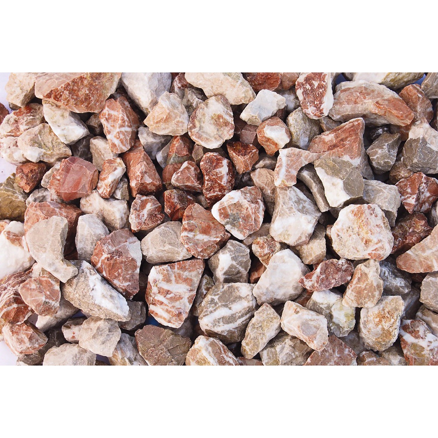 Marmorsplitt Creme-Rot, 16-32 mm, im Big-Bag. Zierkies für Garten- und Landschaftsbau.