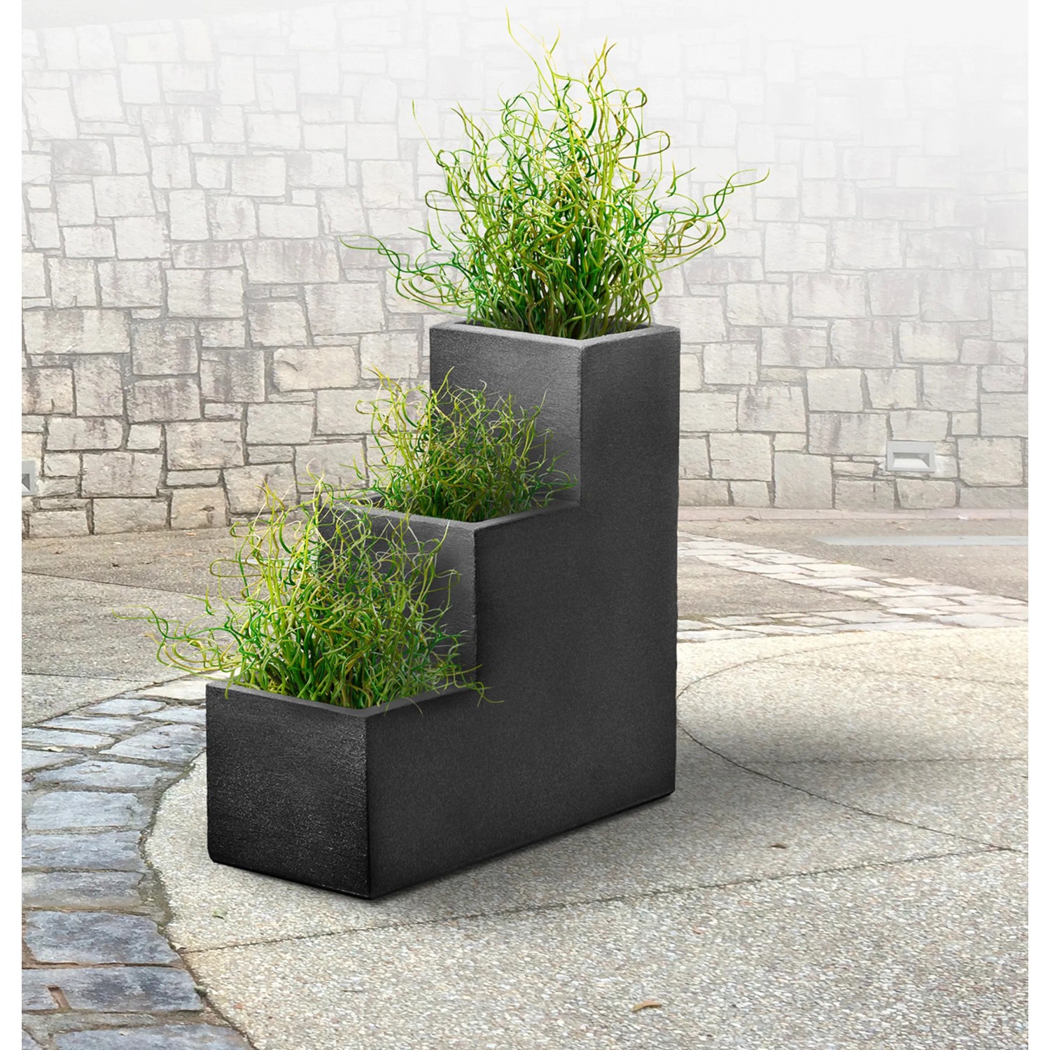 Pflanztopf Kubus 3-stufig 60 cm x 27 cm x 60 cm Anthrazit kaufen bei OBI