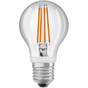 Osram LED-Speziallampe E27 in Kolbenform, 7,3W, 806lm. Klare Glühbirne mit LED-Filamenten.