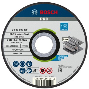 Bosch Pro Trennscheibe Stainless Steel and Metal 115 x 1,6 x 22,23 mm