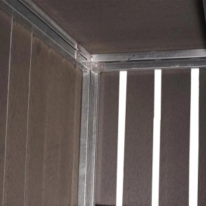 Detailaufnahme der Mülltonnenbox Erweiterung J28 in Anthrazit, Innenansicht.
