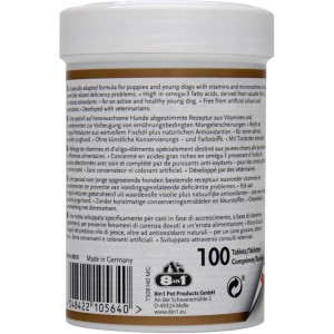 8in1 Multivitamin Tabletten für Welpen, 100 Stück in Dose. Ergänzungsfutter für Hunde.