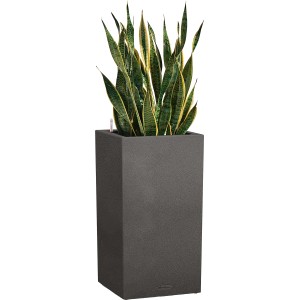 Lechuza Canto Stone high Pflanzgefäß, graphitschwarz, 40x76cm, mit Bewässerungssystem.