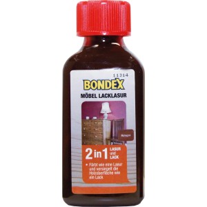 Bondex Möbel Lack-Lasur Mahagoni, 150ml Flasche. Holzlasur für Möbel und Innentüren.