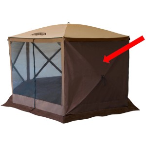 Seitenwand für Faltpavillon ClapTop 600, braunes Polyester, Wind- und Wetterschutz.
