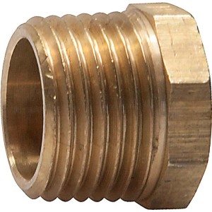 Messing Gewindefitting Reduzierstück 14,9/21 mm für Sanitär und Heizung.