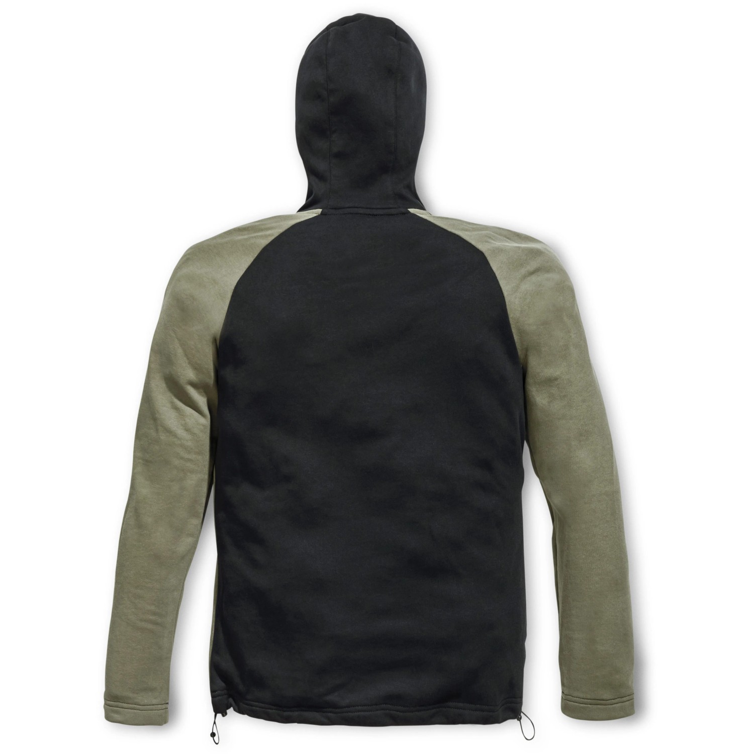 Puma Workwear Hoodie Champ, oliv/carbon, Größe L, Rückansicht. Arbeitskleidung mit Kapuze und Kordelzug.
