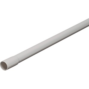 Starres, hellgraues Isolierrohr (3 m, EN 16) für die Aufputzmontage im Innenbereich.