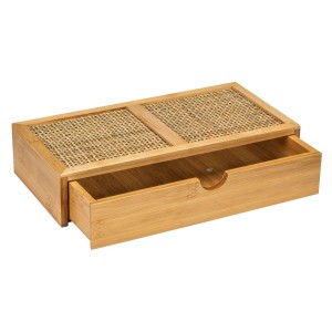 Wenko Badbox Allegre mit Schublade, braun, aus Bambus und Rattan für Bad und Büro.