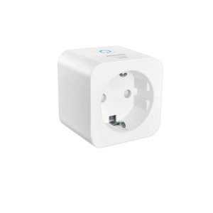 Weiße Philips Smart Steckdose Typ F mit Matter und Energieverbrauchsmessung. Kompaktes Design für Smart Home.
