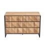 okwish Sideboard mit Metallbeinen Erhöhten Türen Wohnzimmer 120x40x80cm Schwarz Natur