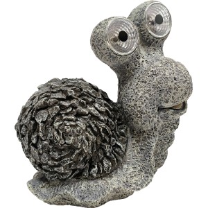 Solar Schnecke in Natursteinoptik, Deko-Leuchte für den Garten oder Balkon.