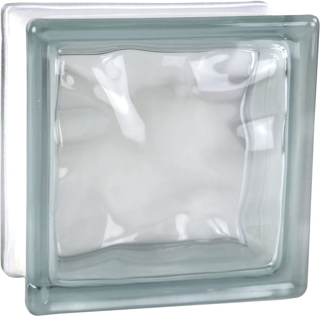 Basic Glasbaustein Wolke - Klarer Doppelendstein 19x19x8 Cm