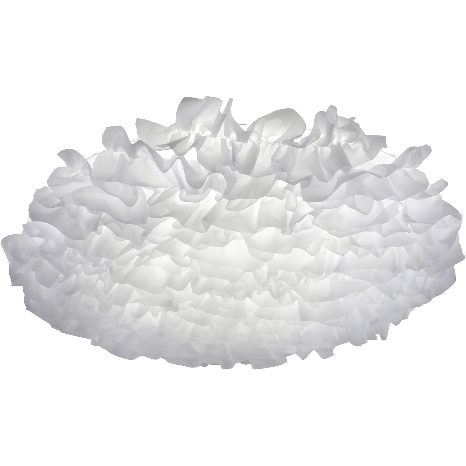 Smarte LED-Deckenleuchte Just Light LOLAsmart-Naomi, Ø 75 cm, mit weißem Stoffschirm für stimmungsvolles Licht.